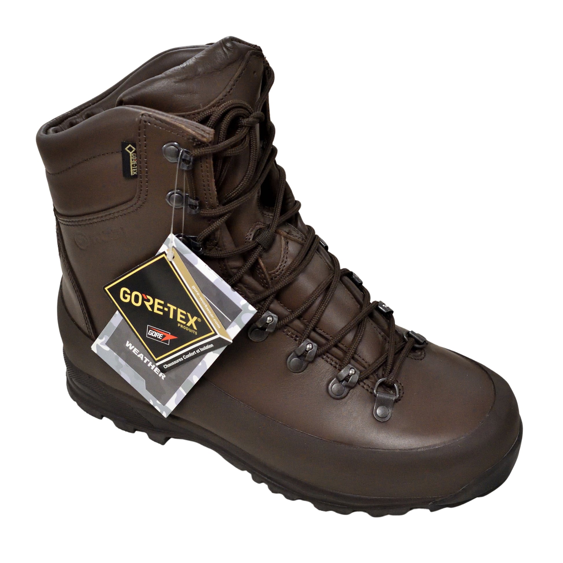 Angled view of Iturri Mens Cold Wet Weather Boots Brown, built for cold and wet environments.
