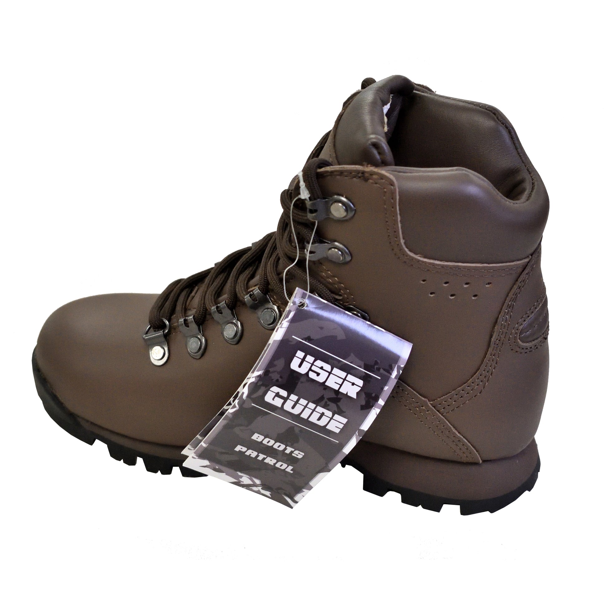 Side view of Iturri Womens Patrol Boots Brown, showing sturdy sole and laces.