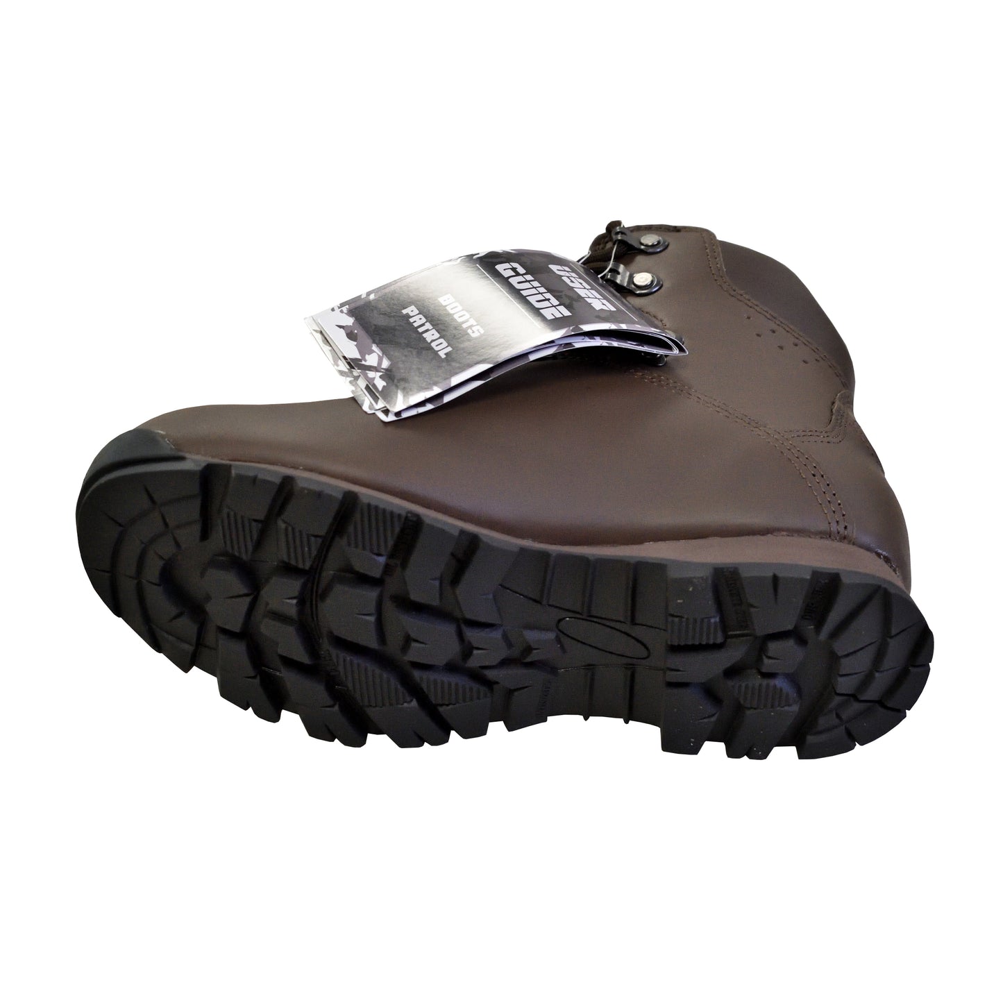 Detailed shot of sole tread pattern on Iturri Womens Patrol Boots Brown.