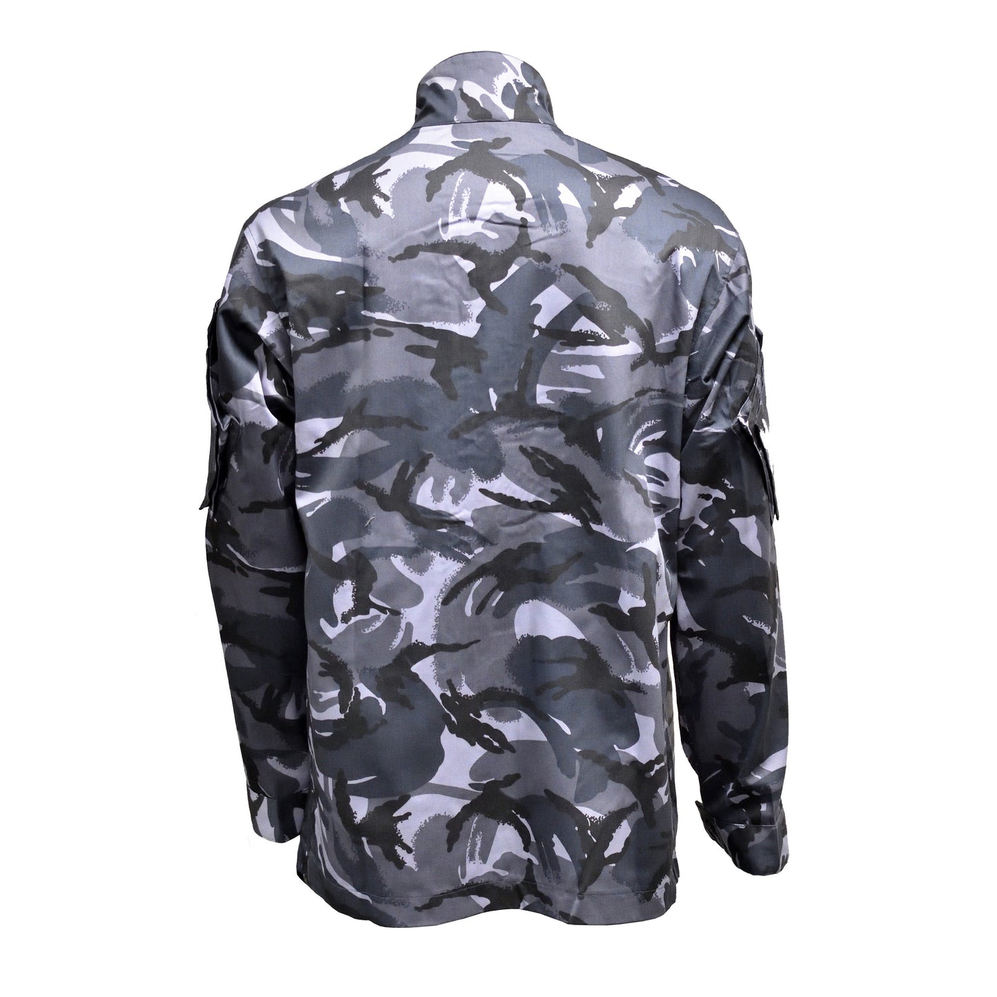 Rear view of British Army Temperate Weather Combat Jacket "2" in blue camouflage.