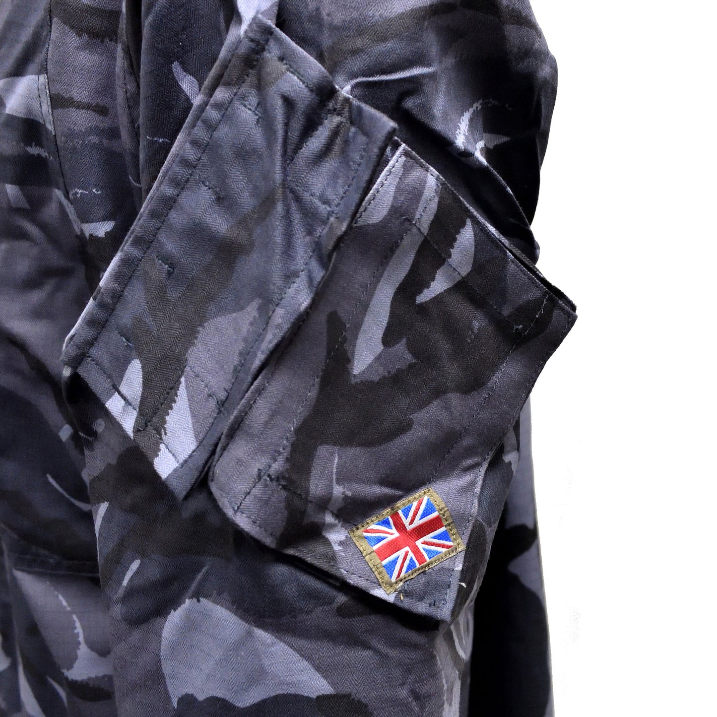Front view of British Army Insect Repellent Treated Combat Jacket in Blue Camo.