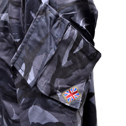 Front view of British Army Insect Repellent Treated Combat Jacket in Blue Camo.