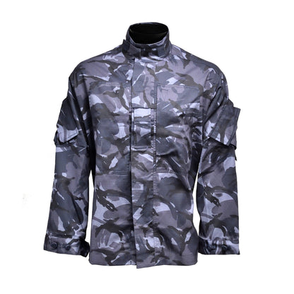 Front view of British Army Insect Repellent Treated Combat Jacket in Blue Camo.