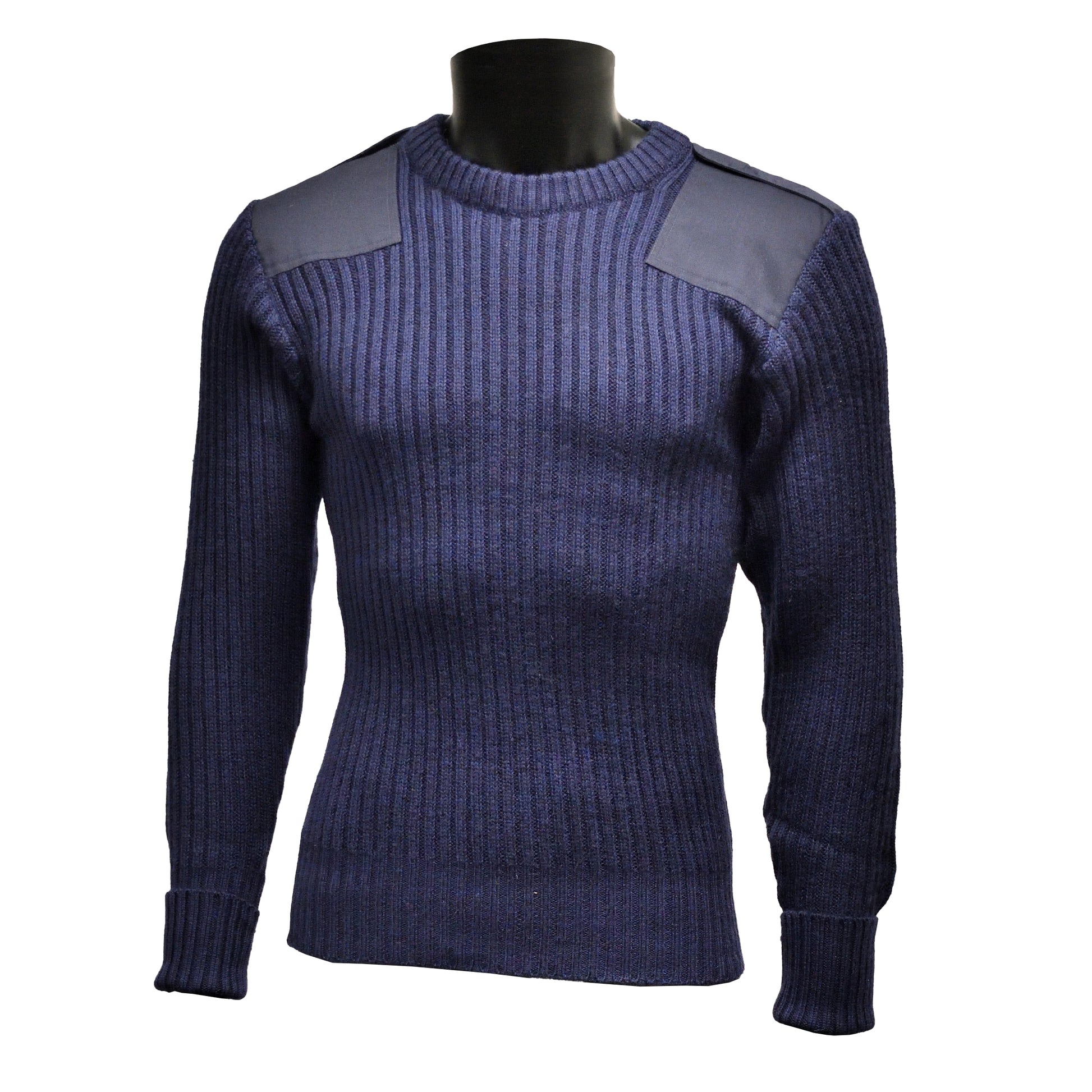 Front view of Round Neck Utility Jumper in Navy Blue.
