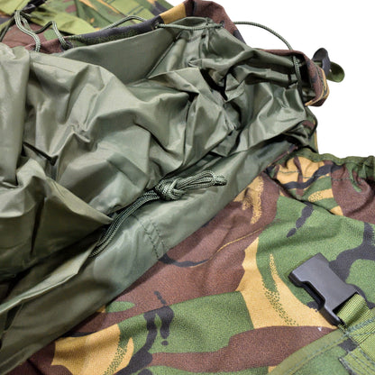 Close-up of fabric and mesh padding on British Army Short Convoluted Rucksack and Frame in DPM IRR.