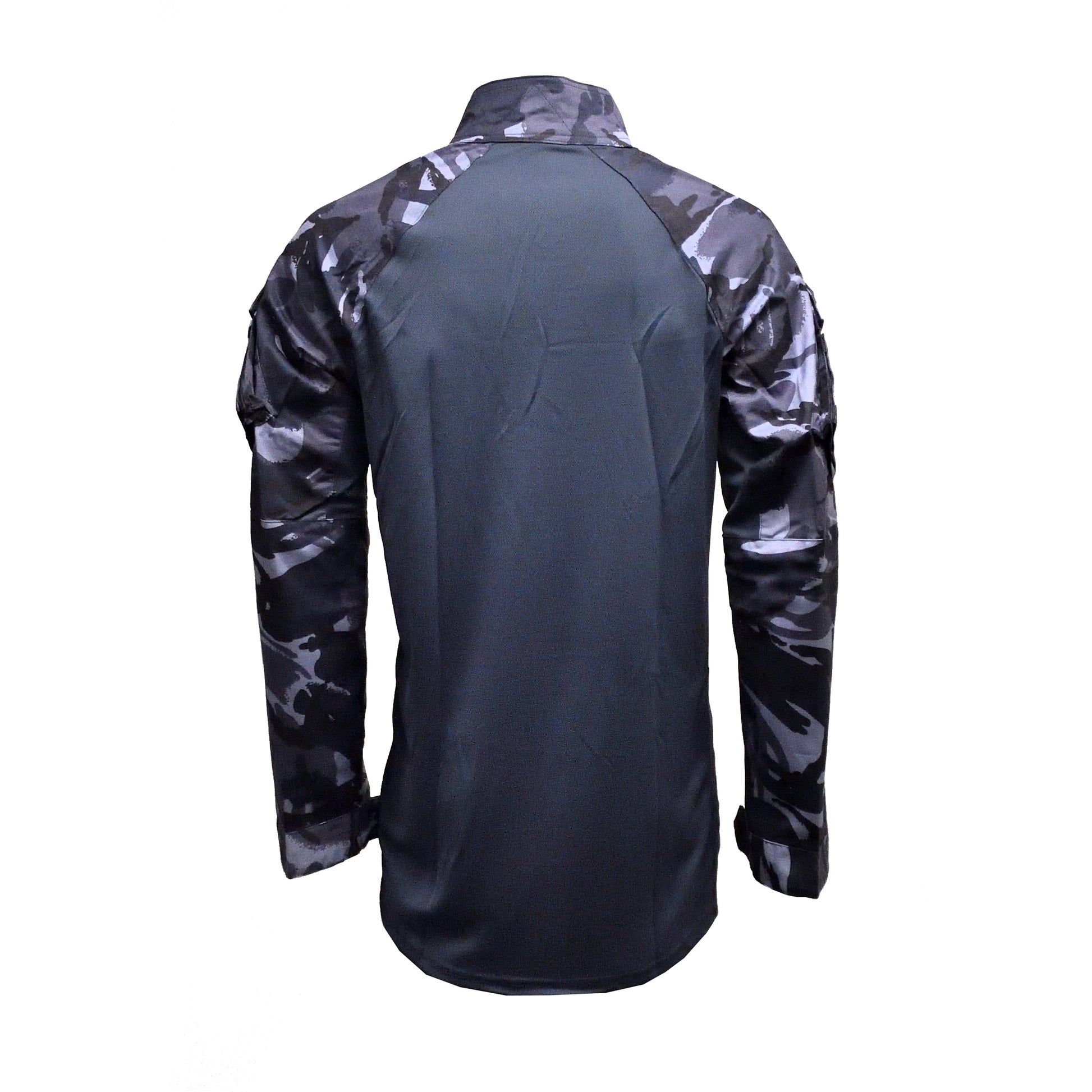 Rear view of British Army UBACS EP Shirt Blue Camo showing full length and cut.