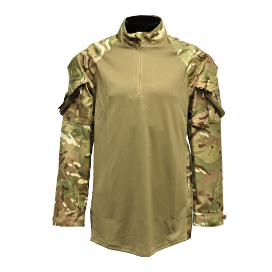 Front view of British Army UBACS EP Shirt "23" in MTP camouflage.