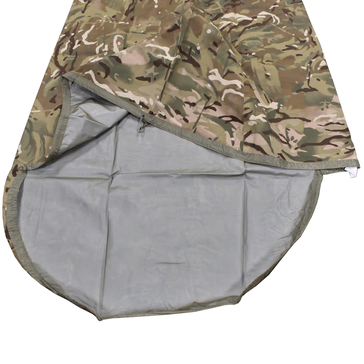 Close-up of British Army MVP Bivvy Bag Case in MTP camouflage, compact and durable.