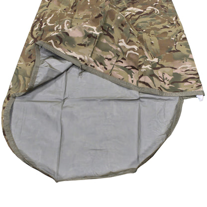 Close-up of British Army MVP Bivvy Bag Case in MTP camouflage, compact and durable.