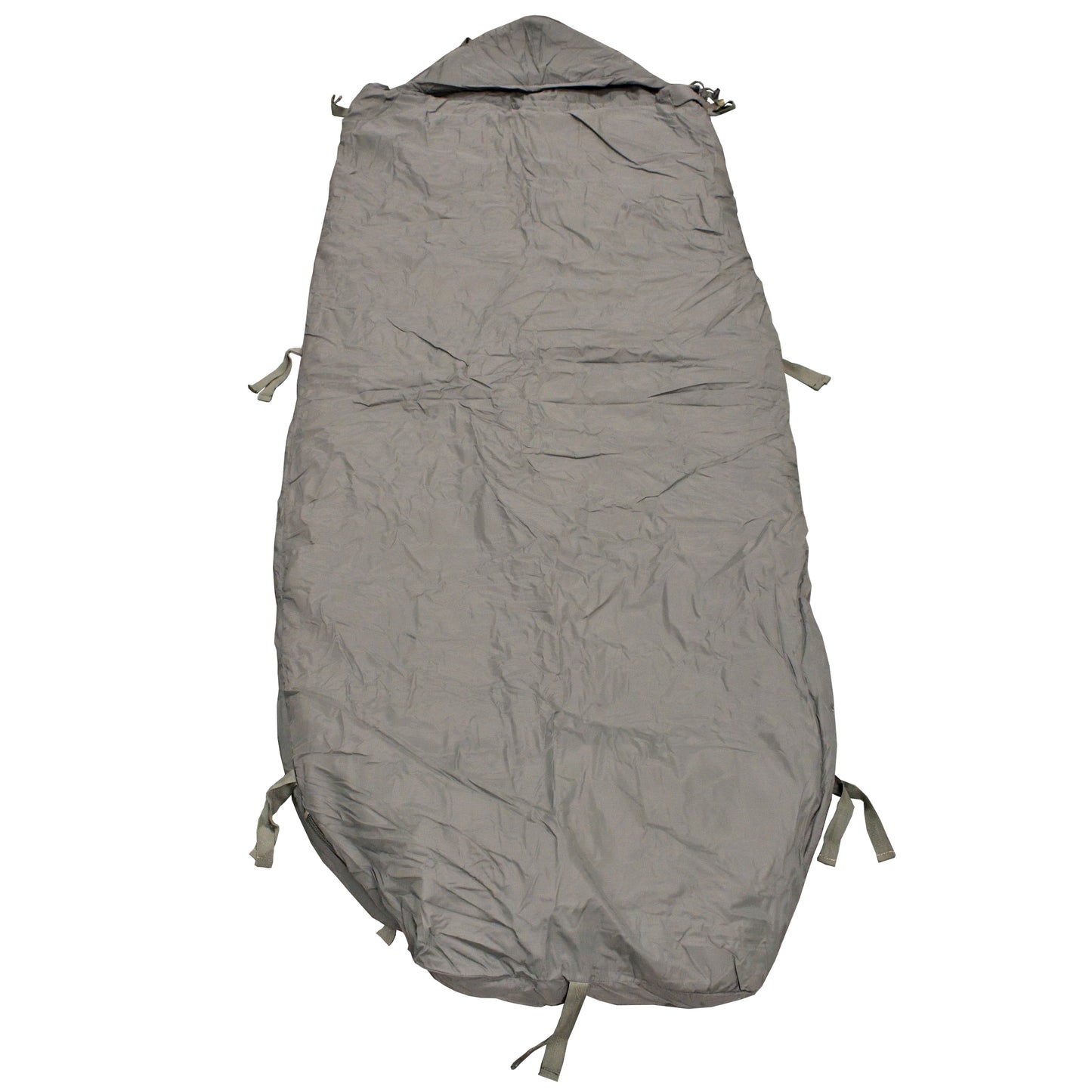 Front view of British Army Lightweight Sleeping Bag, compact and easy to carry.