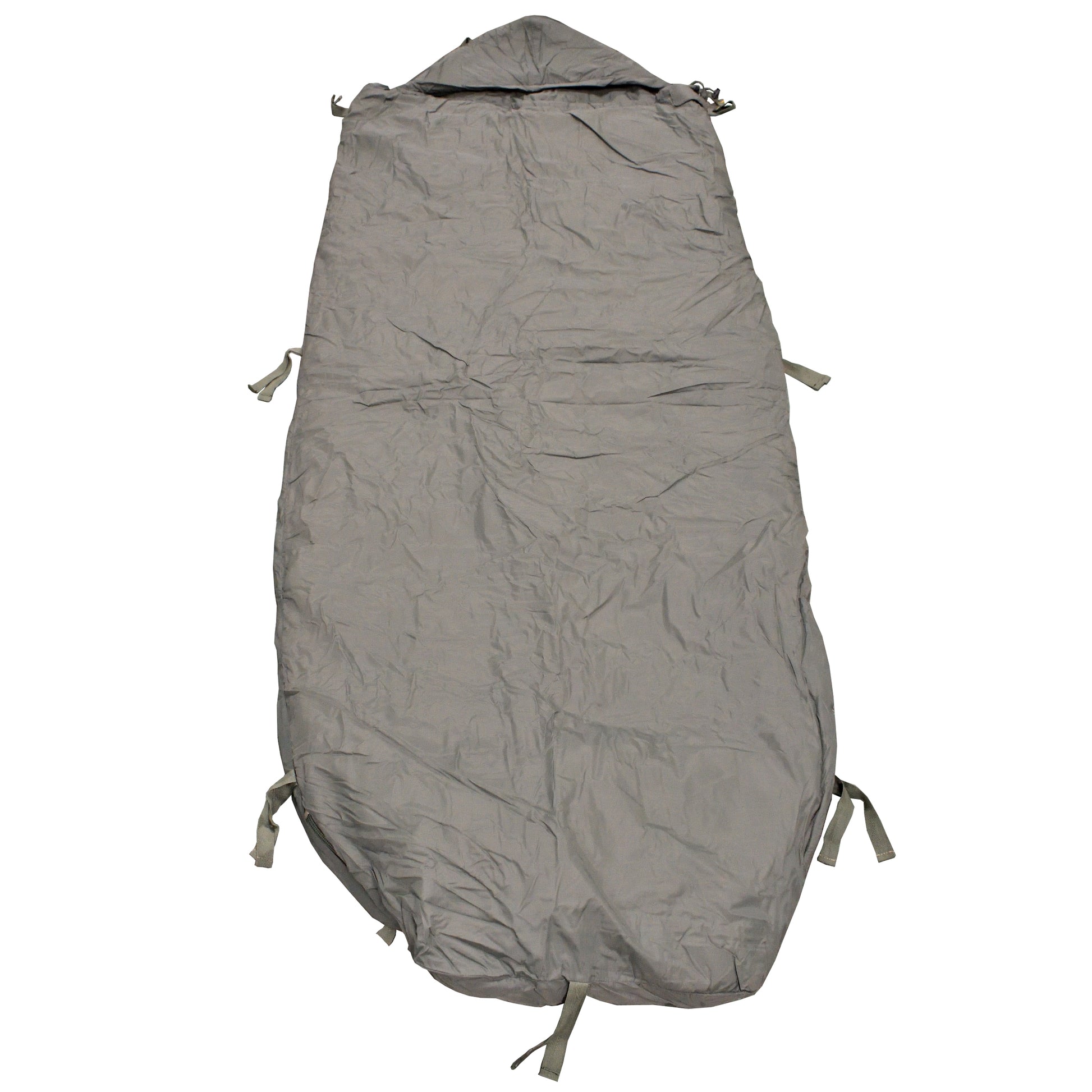 Front view of British Army Lightweight Sleeping Bag, compact and easy to carry.