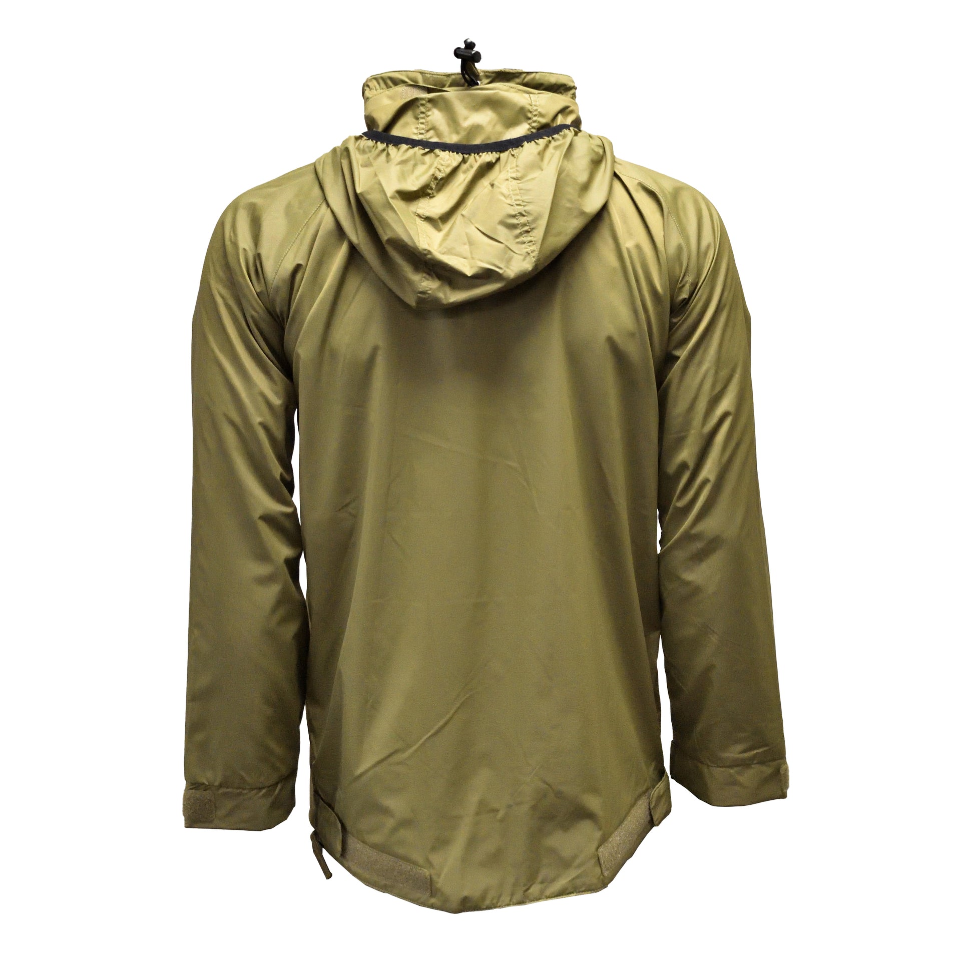 Rear view of British Army Lightweight Thermal Smock PCS Olive with fitted cut and length.