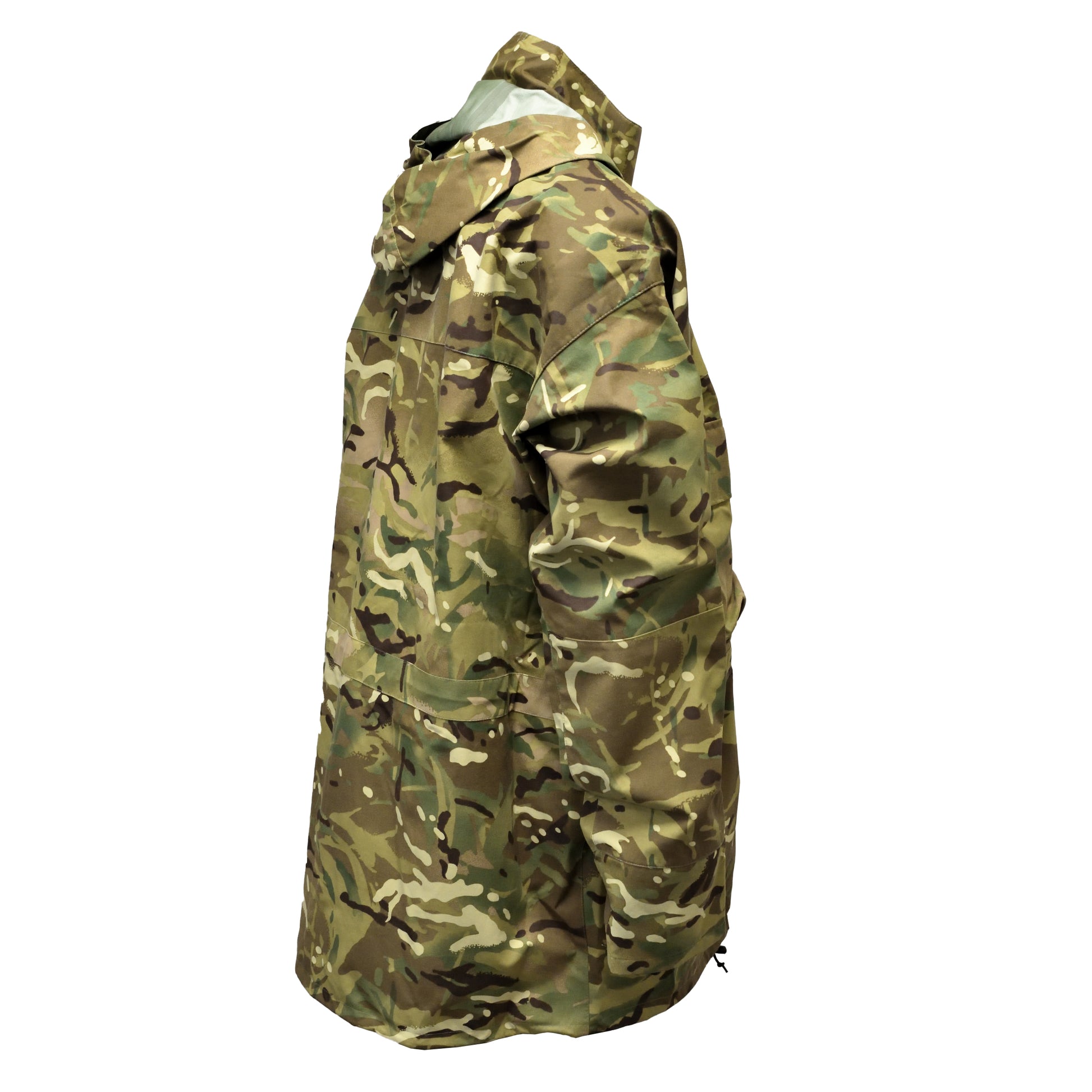 Angled rear right view of Petroleum Protective MVP Smock in camouflage.
