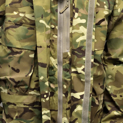 Close-up of zipper and zip cover on Petroleum Protective MVP Smock.