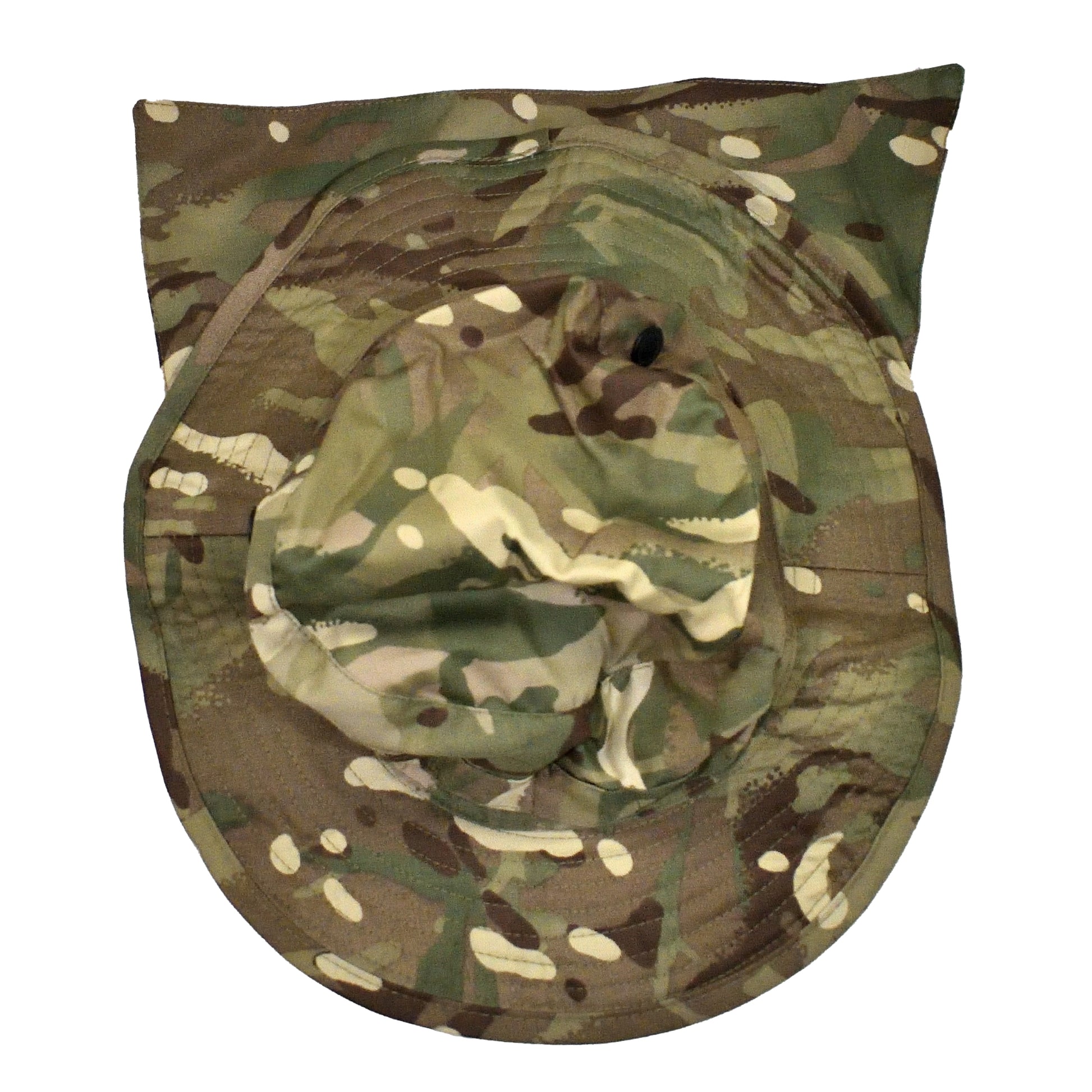 Top-down view of British Army Tropical Combat Hat MTP showing overall shape and pattern.