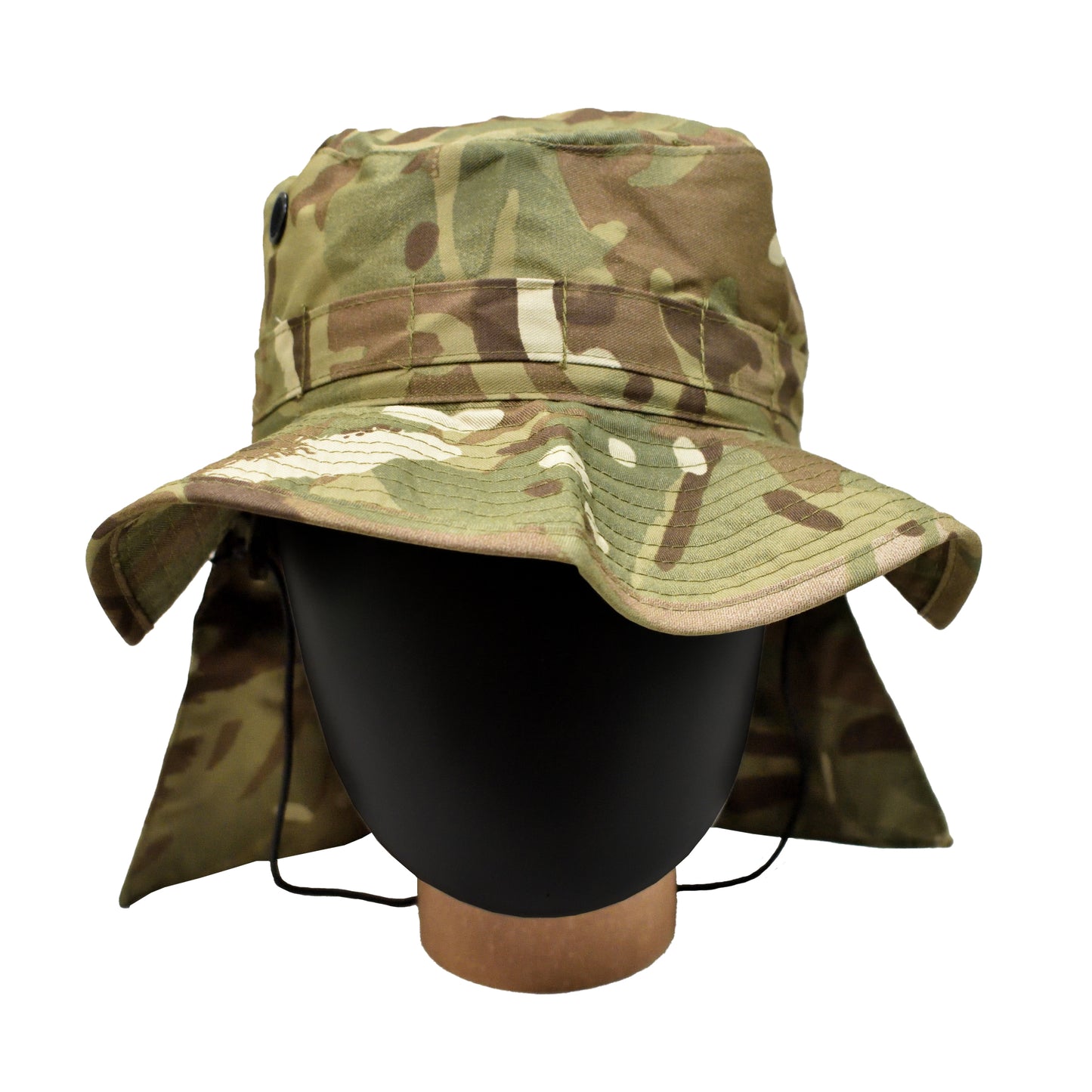 Front view of British Army Tropical Combat Hat in MTP camouflage.