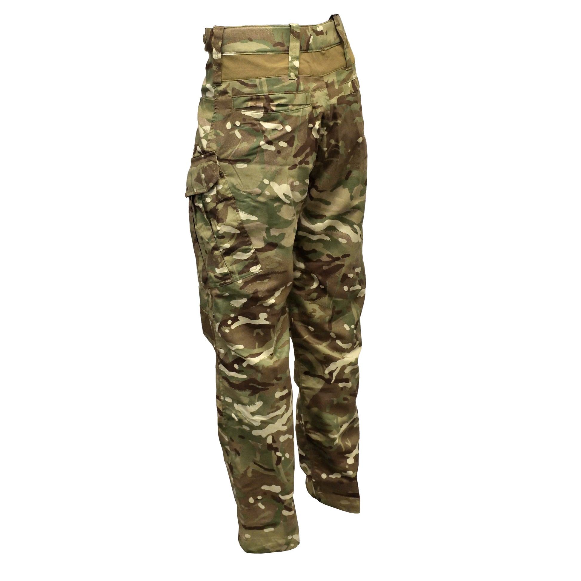 Angled rear left view showing seam and pocket details on Combat Trousers "23".