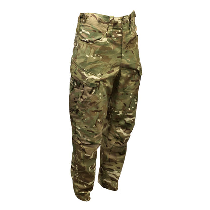 Angled front right view of British Army Combat Trousers "23" MTP pattern.