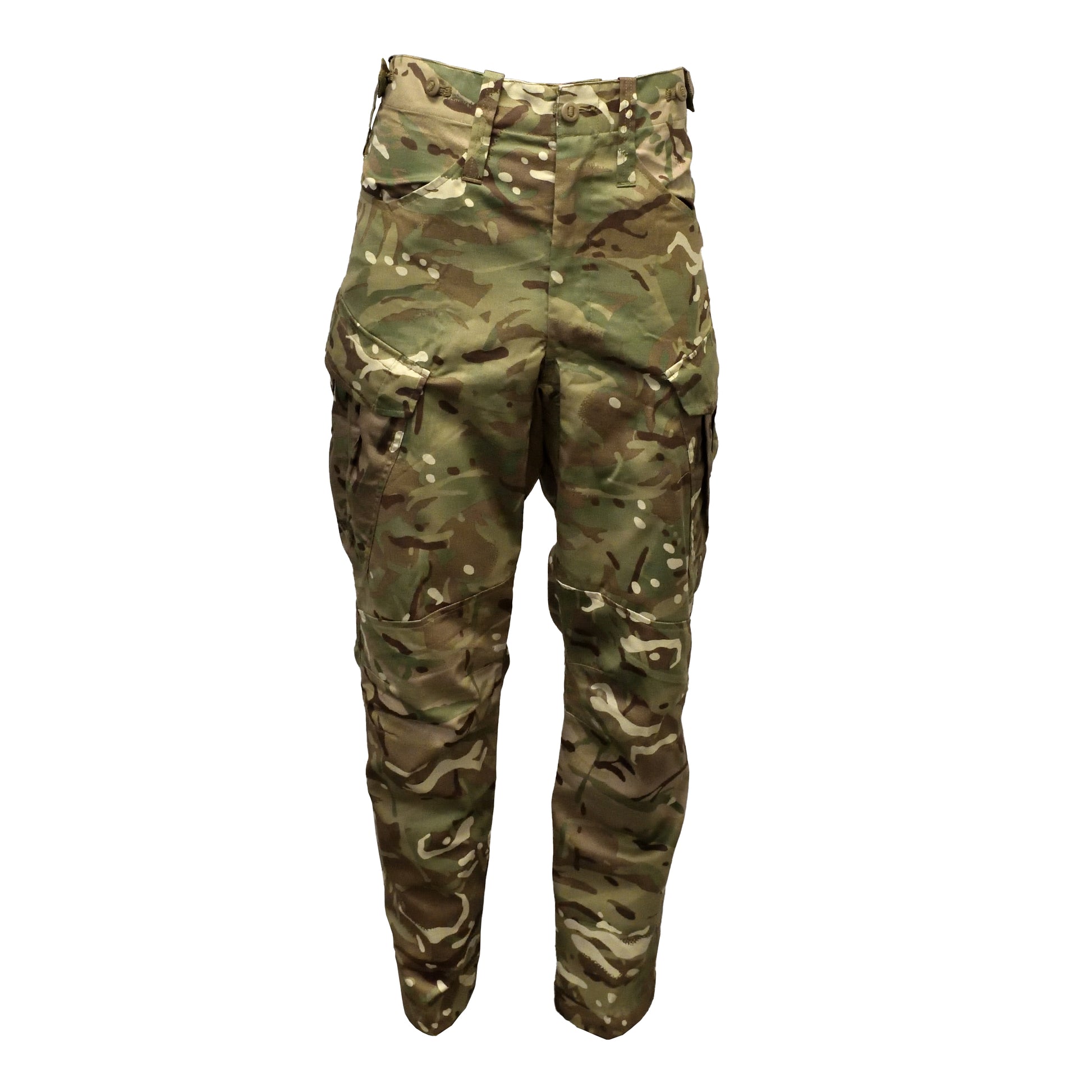Front view of British Army Combat Trousers "23" in MTP camouflage.
