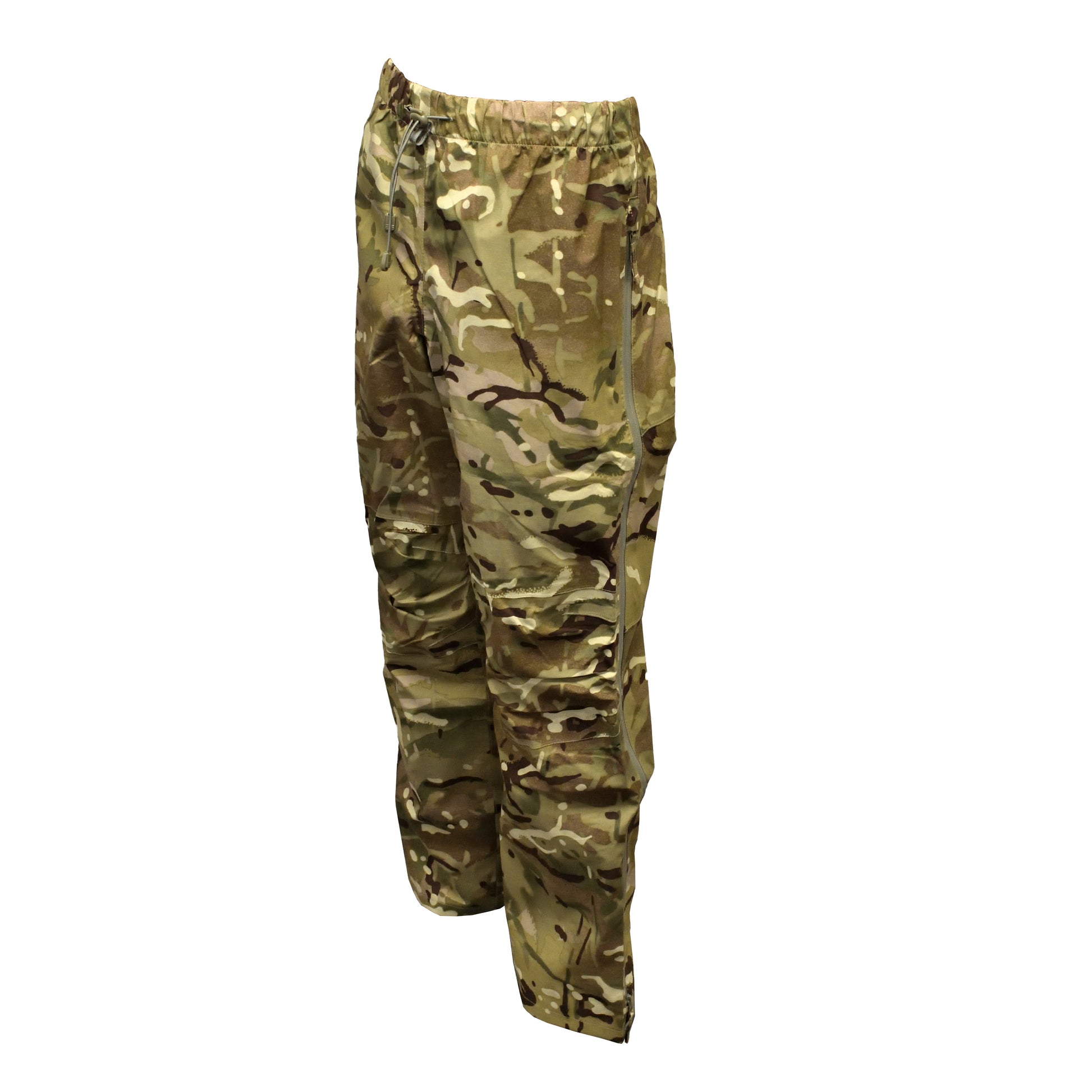 Angled front left view of Waterproof MVP Trousers with reinforced knees.