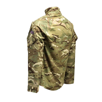 Right-angled rear view of British Army UBACS EP Shirt MTP showing shoulder seam.