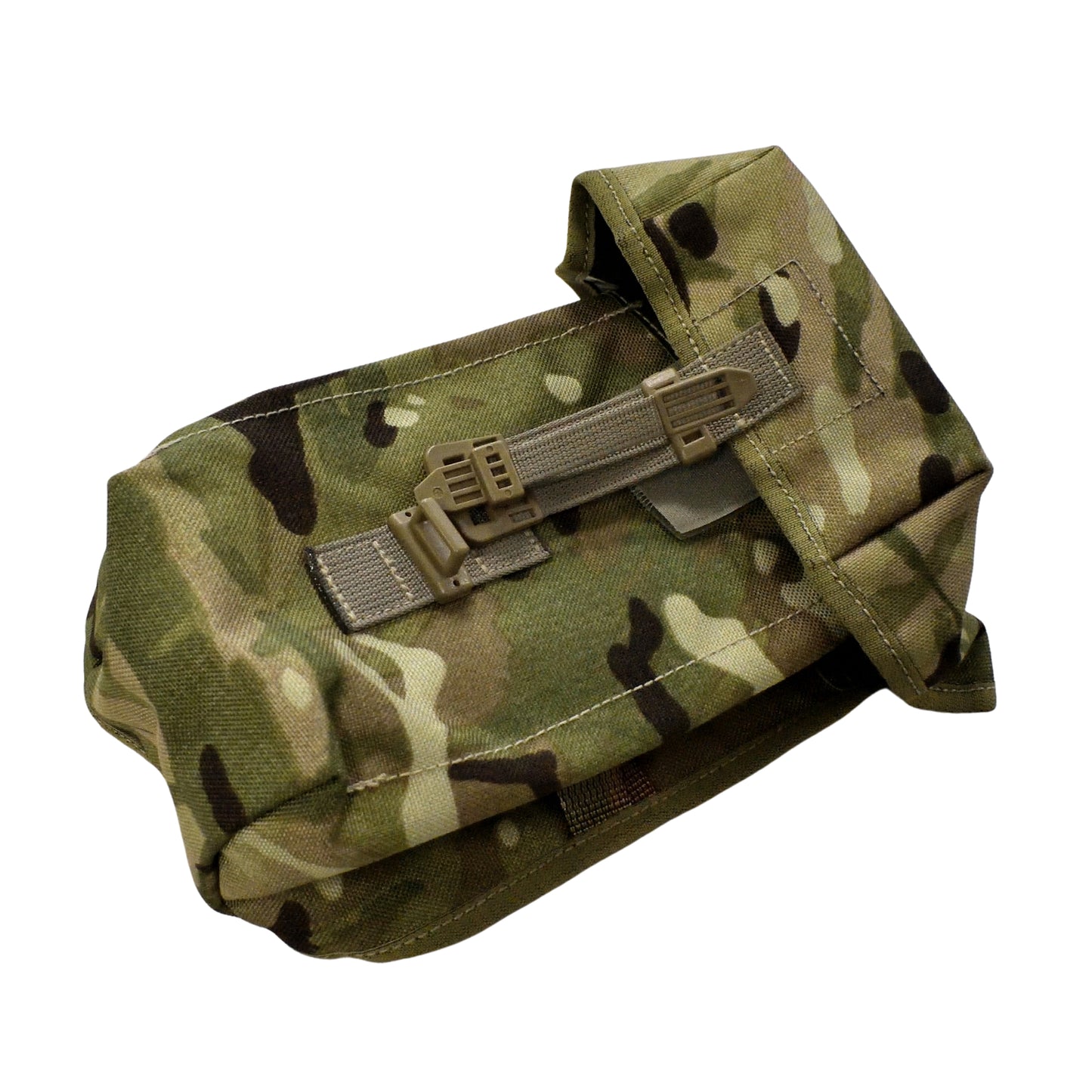 Front view of British Army Water Canteen Carrier in MTP camouflage.