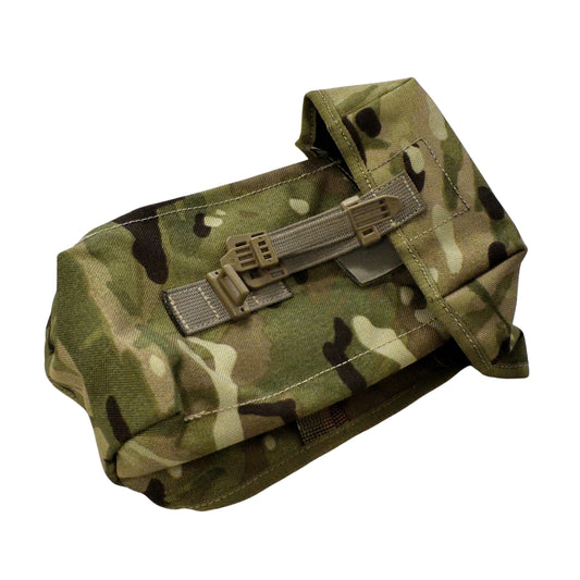 Front view of British Army Water Canteen Carrier in MTP camouflage.