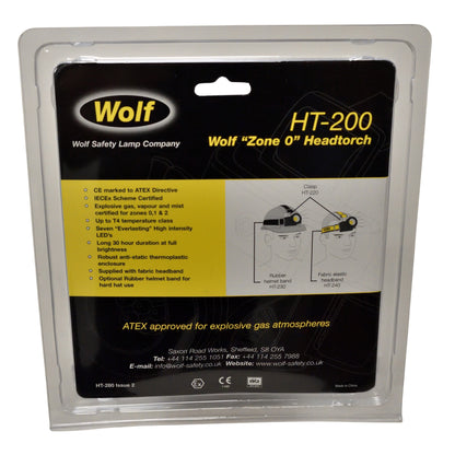 Rear view of Wolf HT-200 Zone-O headtorch.