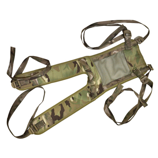 British Army Main Yoke MTP IRR laid flat, highlighting reinforced stitching.