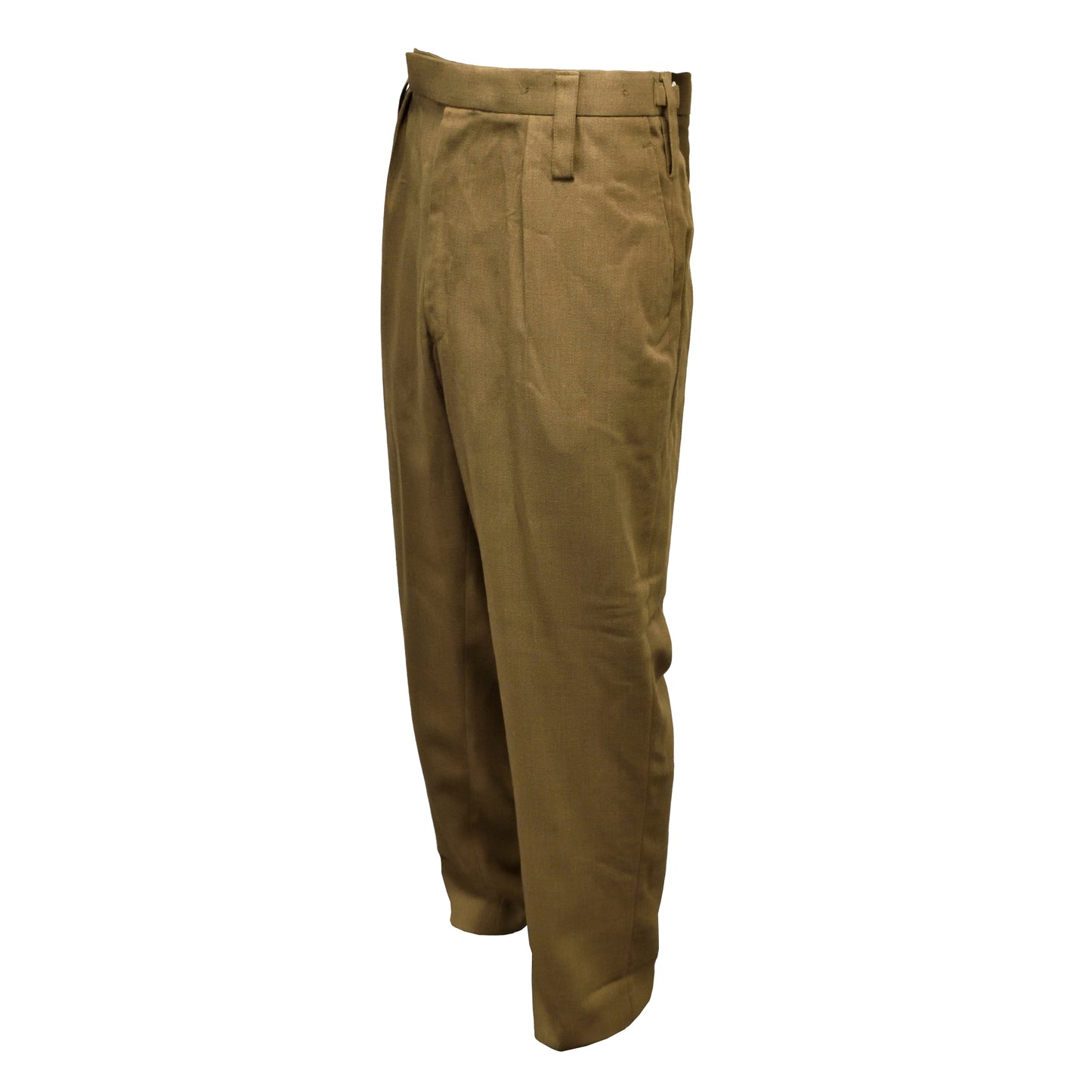 Angled front left view of All Rank Barrack Mens Dress Trousers with belt loops.