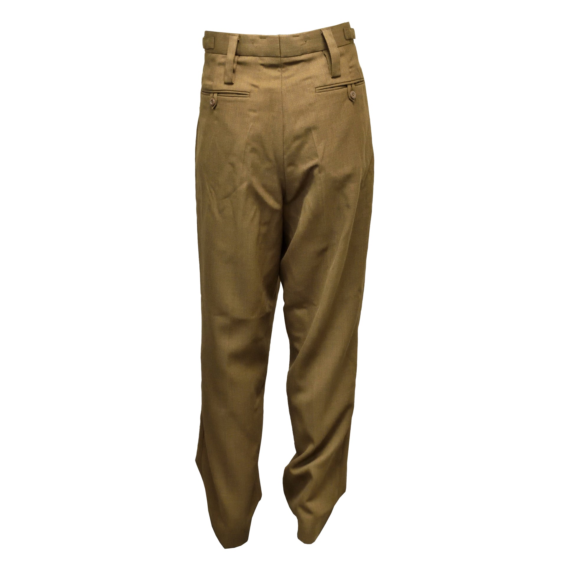 Rear view of British Army Mens Dress Trousers highlighting back pockets.