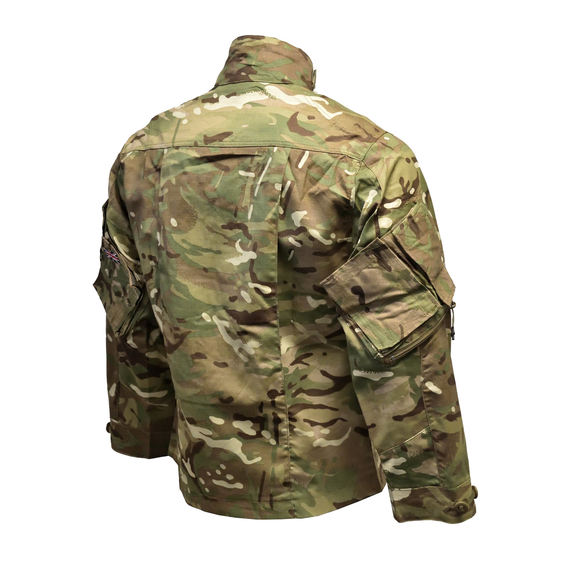 Angled rear right view of British Army Combat Shirt "23" MTP.