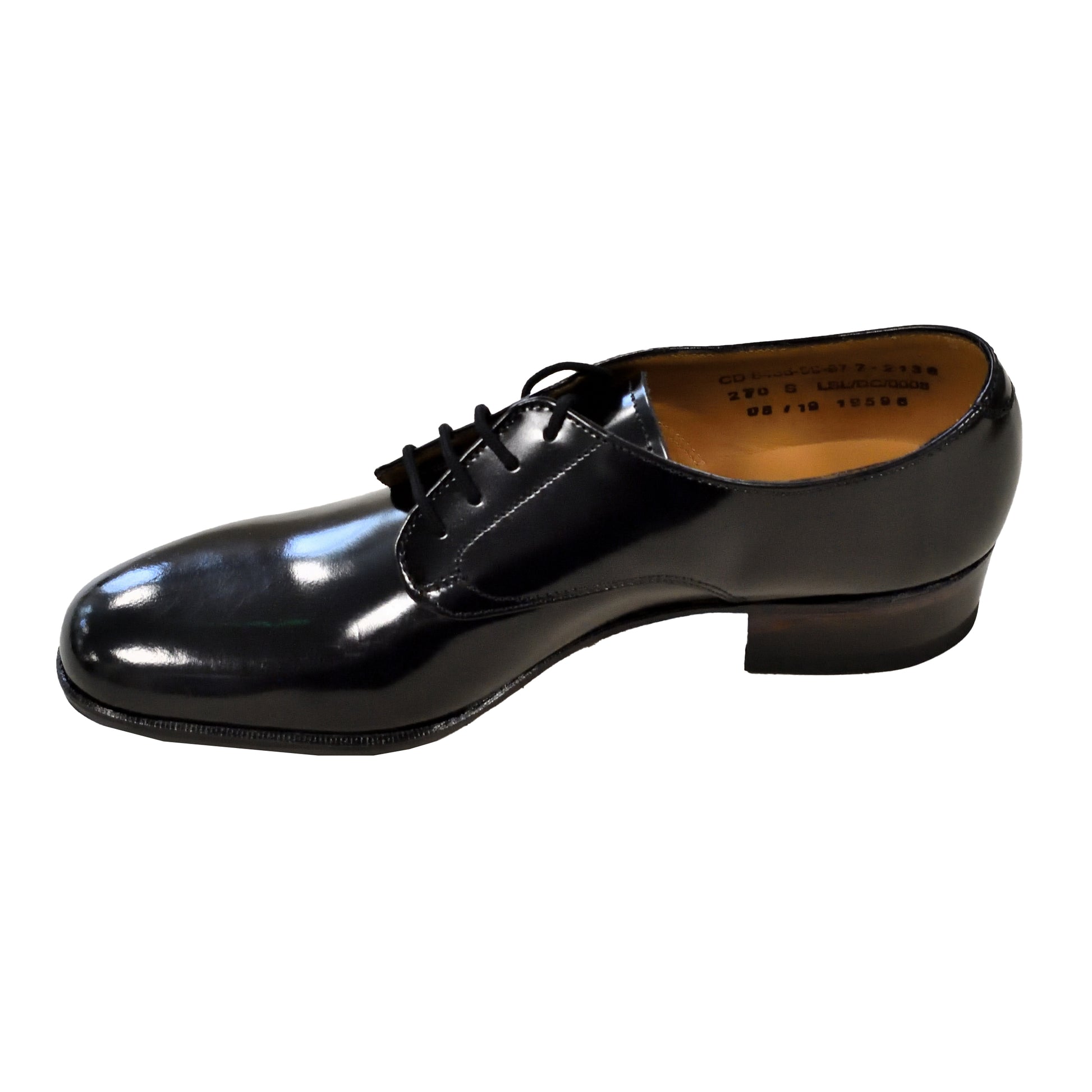 Side profile of Gibson 2142 Black leather service shoes showing classic design.
