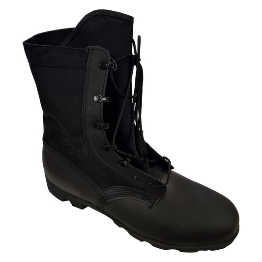 Front view of Wellco Peruana Men's Combat Jungle Boots in Black.