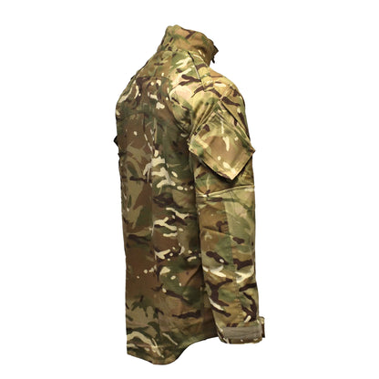 Angled rear right view of British Army UBACS Shirt in MTP camouflage.