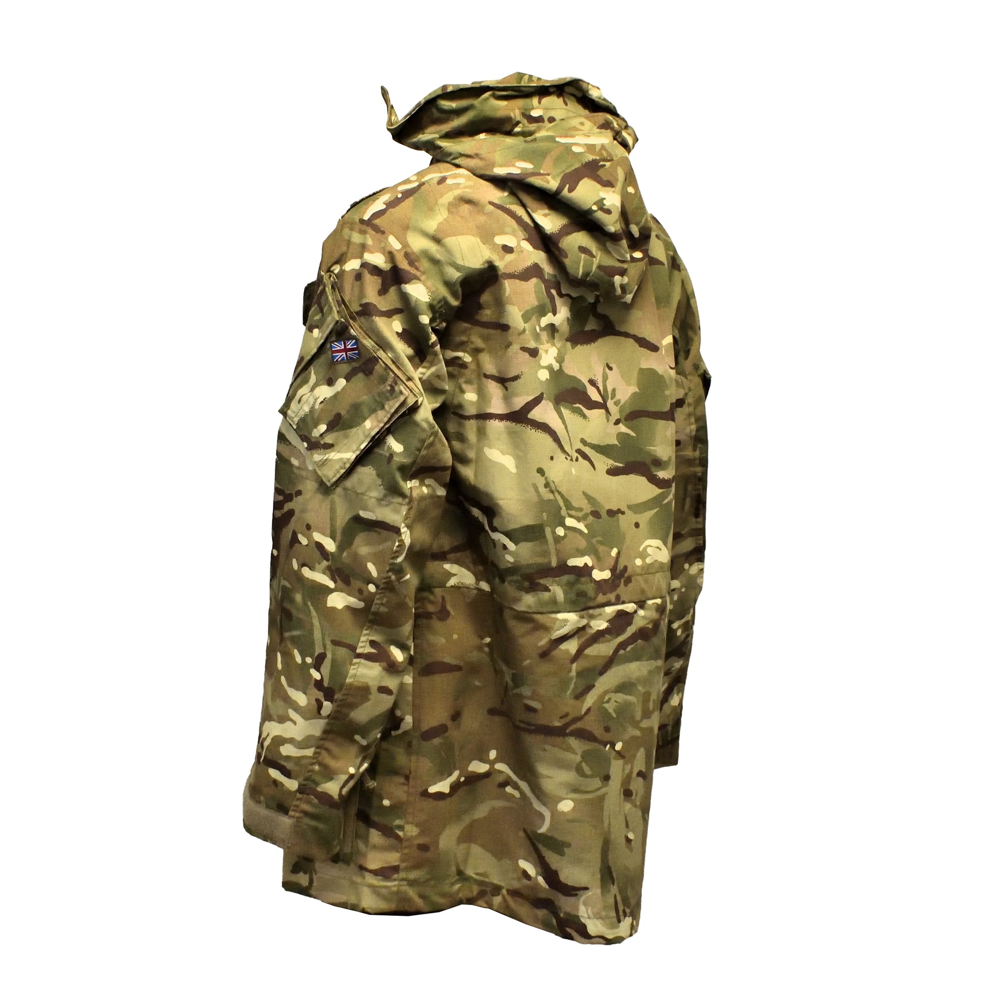 Angled rear left view of FR Combat Smock MTP for CR2 showing back panels.