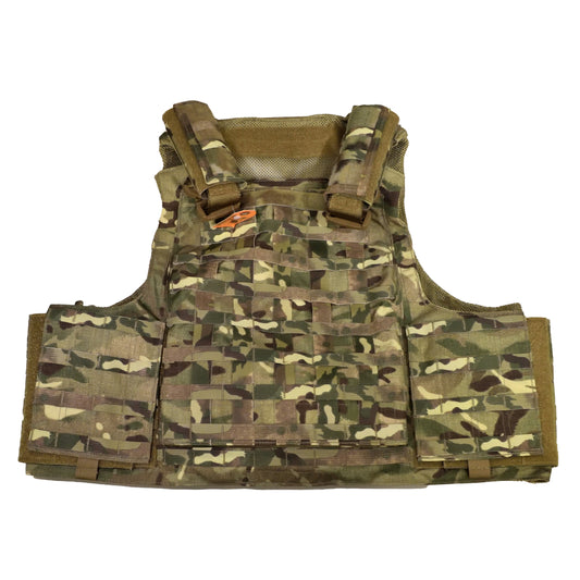 Front view of British Army BALCS Core Carrier MK2 in MTP camouflage.