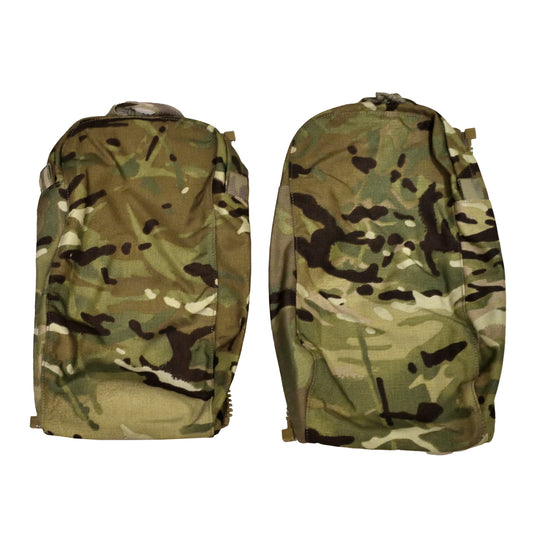 Front view of British Army Combat Pack 5L Zip Side Pouches MTP, pack of 2.