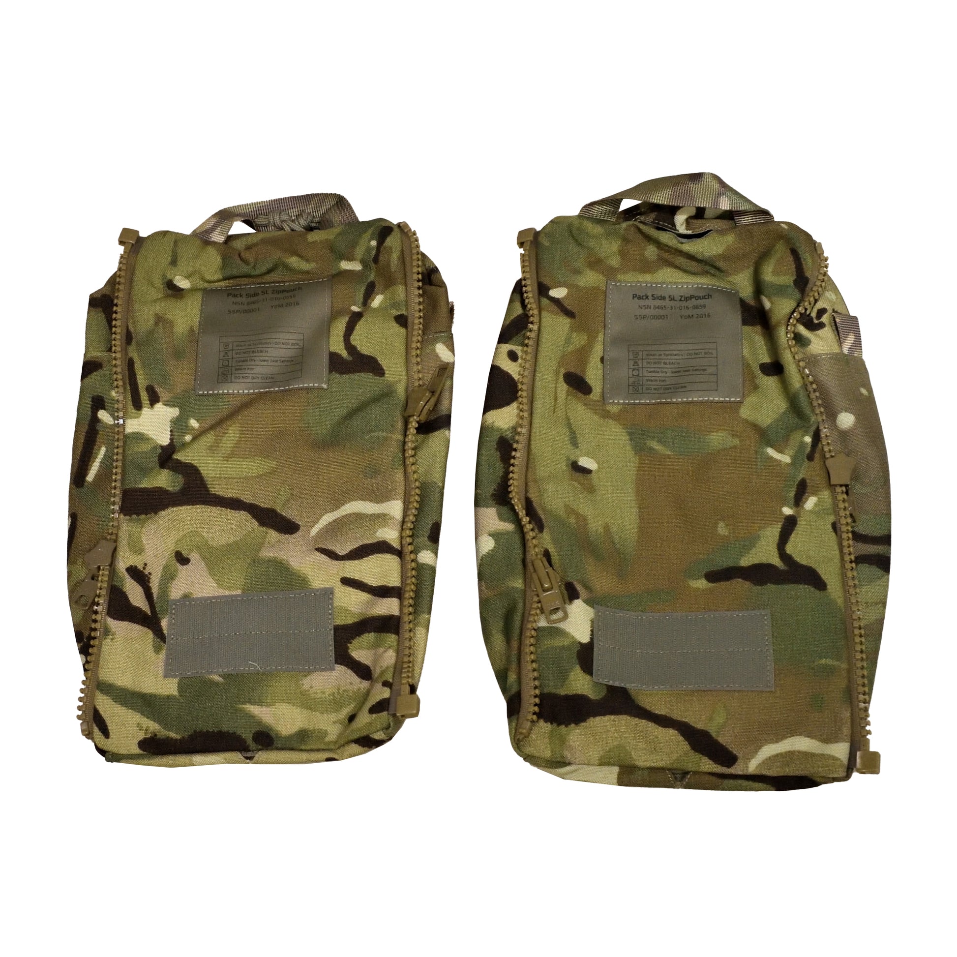 Rear view of British Army Combat Pack Side Pouches MTP.