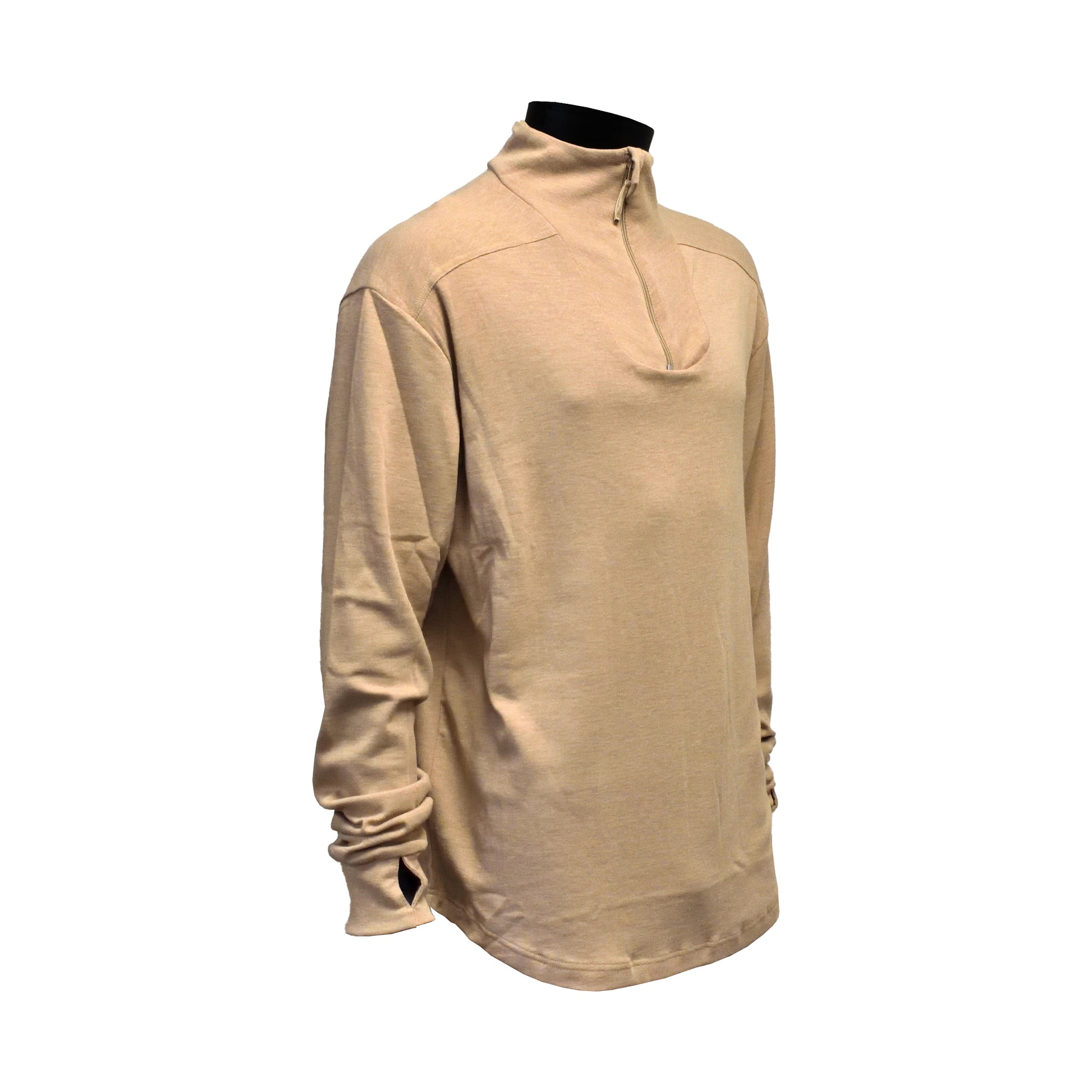 Angled front right view of British Army FR Thermal Combat Undershirt Desert.