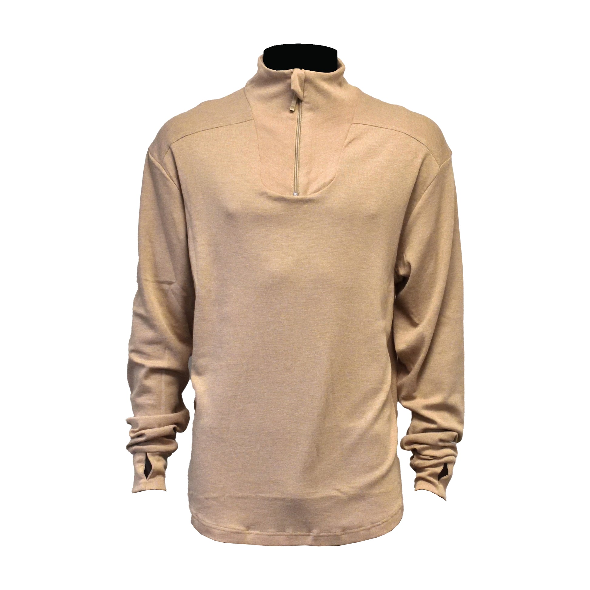 Front view of British Army Thermal Combat FR Undershirt in Desert color.