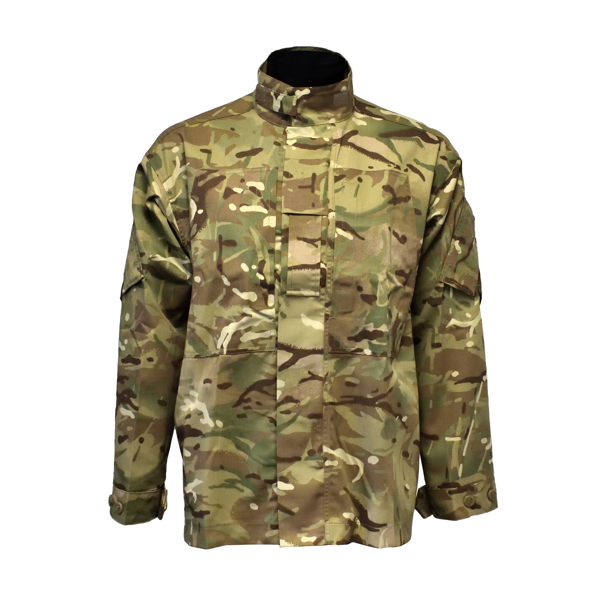 Front view of British Army Temperate Weather Combat Jacket "2" in MTP camouflage.
